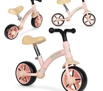 ECOTOYS balansni bicikl za djecu – EVA kotači, podesivo sjedalo, rozi - Pribislavec