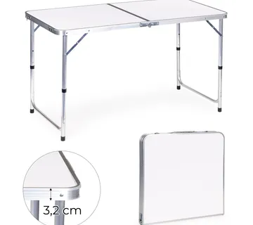 Modernhome sklopivi turistički stol 120 x 60 cm - bijeli - Pribislavec