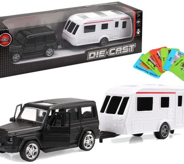 Dječji set crni Jeep s prikolicom za kampiranje - Pribislavec