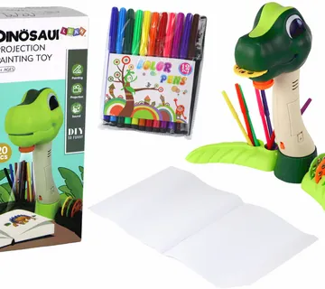 Projektor za crtanje sa zvučnim efektima i dodacima dinosaur tamnozeleni - Pribislavec