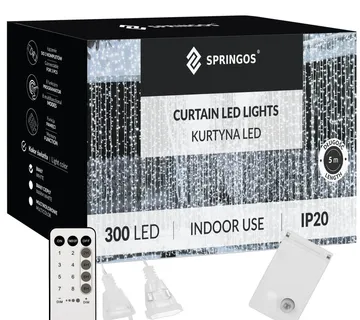 Božićna LED zavjesa 300 LED hladno bijela - Pribislavec