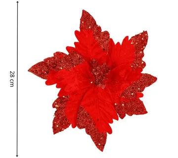 Božićni ukras božićna zvijezda 28 cm, crvena - Pribislavec