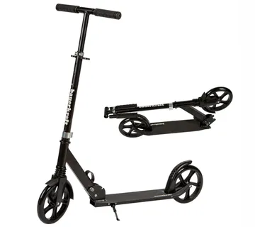 Romobil za djecu i tinejdžere, sklopivi, s podesivom visinom upravljača 95–105 cm, kotači 200 mm, crni - Pribislavec