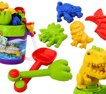 Set kanti za pijesak s kantom za zalijevanje za tuširanje i set kalupa za dinosaure - Pribislavec