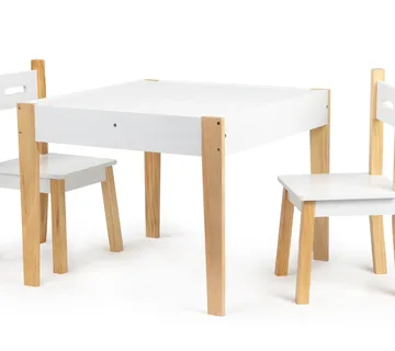 EcoToys set dječjeg stola sa stolicama bijeli - Pribislavec