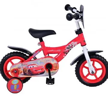 Dječji bicikl Disney Cars 10" s fiksnim prijenosom - crveni - Pribislavec