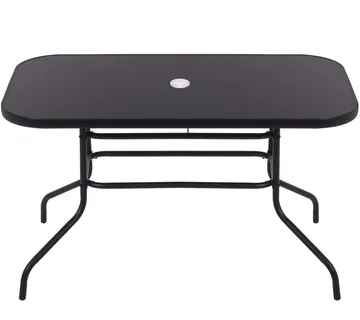 Springos metalni vrtni stol 140x80 cm crni - Pribislavec