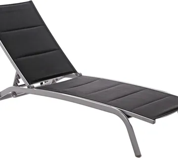 Elegantna aluminijska vrtna ležaljka Ibiza srebrna/crna - Pribislavec