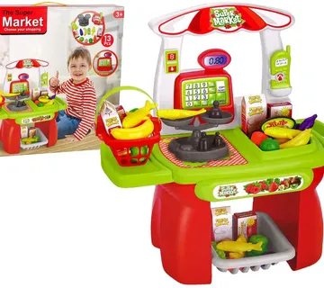 Set blagajna iz supermarketa s vagom šareni 13 kom. - Pribislavec