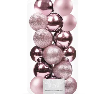 Kuglice za božićno drvce 4 cm 20 kom. roze - Pribislavec
