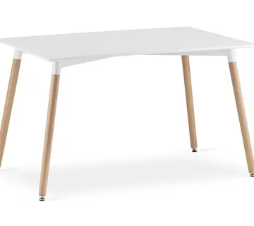 Pravokutni drveni blagovaonski stol 120cm x 80cm - bijeli - Pribislavec