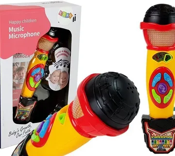 Mikrofon za karaoke i snimanje pjesama žuto - crni - Pribislavec