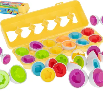 Montessori edukativna slagalica u kutiji s jajima oblici 12 kom. - Pribislavec