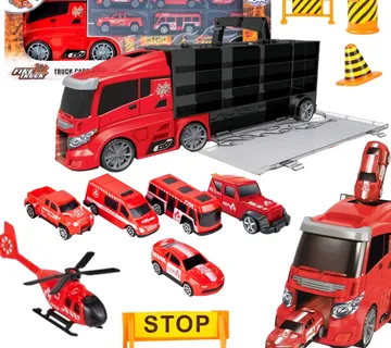 WOOPIE Set Kamion Transporter 3u1 Crveni 11 kom. - Pribislavec
