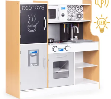 Dječja kuhinja sa zvukom i LED, pločom za kredu metalni dodaci ECOTOYS - Pribislavec