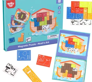 Tooky igračka montessori magnetna slagalica logički tetris slagalica noina arka 26 kom. - Pribislavec
