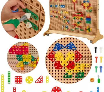 Masterkidz set geometrijskih oblika kockica za zidne panele, 260 kom. - Pribislavec