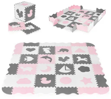 Ecotoys edukativna puzzle podloga za igru crno-bijelo-roza 36kom. - Pribislavec