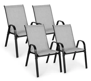 MultiGarden set od 4 vrtne stolice – za terasu ili balkon, svijetlosive - Pribislavec