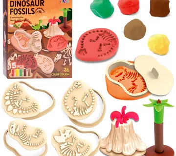 Set izrade fosila dinosaura od plastelina 5 boja - Pribislavec
