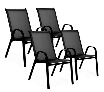 MultiGarden set od 4 vrtne stolice – za terasu ili balkon, crne - Pribislavec