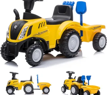 Dječji traktor guralica s prikolicom New Holland žuti - Pribislavec