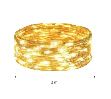 LED lampice na baterije 20 LED, toplo bijela - Pribislavec