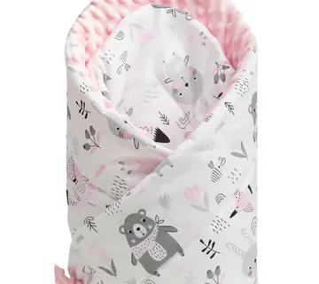 Dvostrani poplun za bebe 80x80cm Minky roza - Pribislavec
