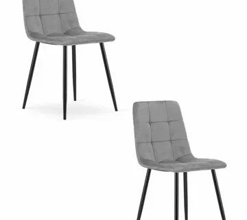 KARA stolica - svijetlo sivi baršun / crne noge x 2 - Pribislavec