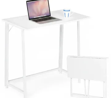 ModernHome sklopivi stol 80 × 45 cm za laptop – bijeli - Pribislavec