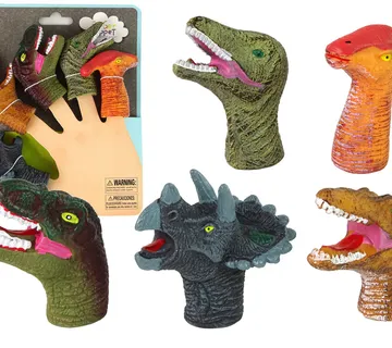 Lutke za prste, šareni dinosauri, 5 komada - Pribislavec