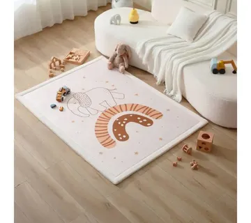 Hakuna mekani tepih za djecu oblak 170 x 120 cm slon i duga - Pribislavec