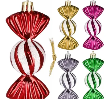 Božićne kuglice 6 cm – set od 5 komada, bomboni - Pribislavec
