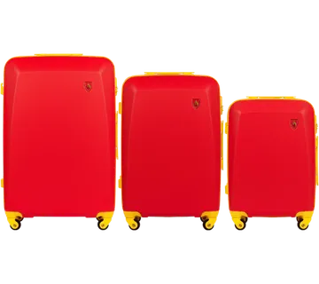 Wings x Jagiellonia set od tri kabinska kofera od ABS materijala veličine S M L crveni - Pribislavec