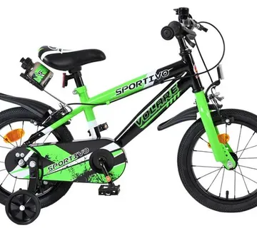 Volare dječji bicikl Sportivo 14″ zeleno-crne boje, s dvije ručne kočnice - Pribislavec