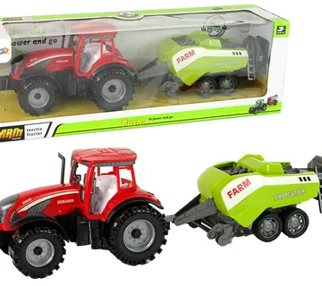 Crveni traktor sa zelenom sijačicom - Pribislavec