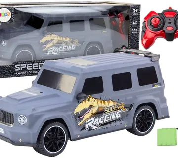 RC automobil na daljinsko upravljanje s dinosaurom, u omjeru 1:10, sivi - Pribislavec