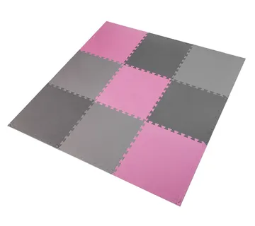 Set od 9 zaštitnih podloga u obliku slagalice za teretanu 60x60x1,0 cm sivo roza - Pribislavec