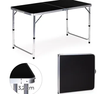 Modernhome sklopivi turistički stol 120 x 60 cm crni - Pribislavec