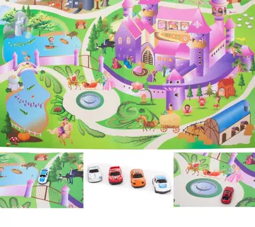Sun Baby podloga za igru princezin dvorac s autićima 120x80cm - Pribislavec