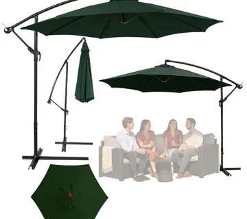 Bočni vrtni suncobran s podesivim nagibom 350 x 250 cm zeleni - Pribislavec