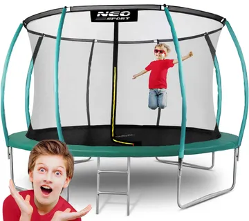 Neo-Sport profilirani vrtni trampolin 374 cm (12 ft) s unutarnjom mrežom,tirkizni - Pribislavec
