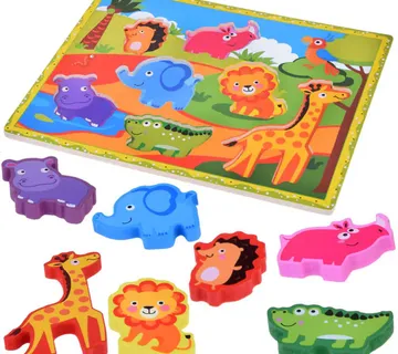 Drvene puzzle safari životinje 7kom - Pribislavec