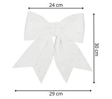 Božićna mašna 26 × 29 cm bijela - Pribislavec