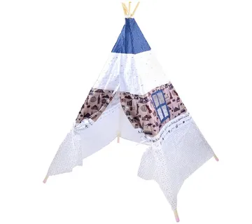 Indijanski šator Teepee rozo-plavo-bijeli - Pribislavec