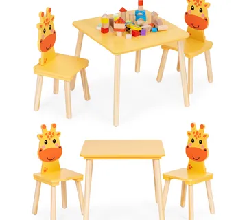 ECOTOYS dječji set namještaja Žirafa – stol i 2 stolice - Pribislavec