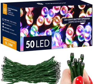 LED lampice na baterije 50 LED višebojne - Pribislavec