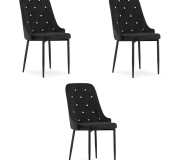 Set od 3 stolice AMORE – crna boja - Pribislavec