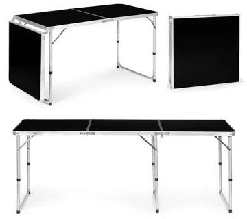 Modernhome sklopivi turistički stol crni 180 x 60 cm - Pribislavec