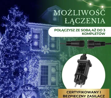 Božićne LED lampice 500 kom, plava - Pribislavec